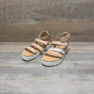 Sorel Roaming Tan Leather Multi Strap Ankle Strap Sandal Women's Size 6.5